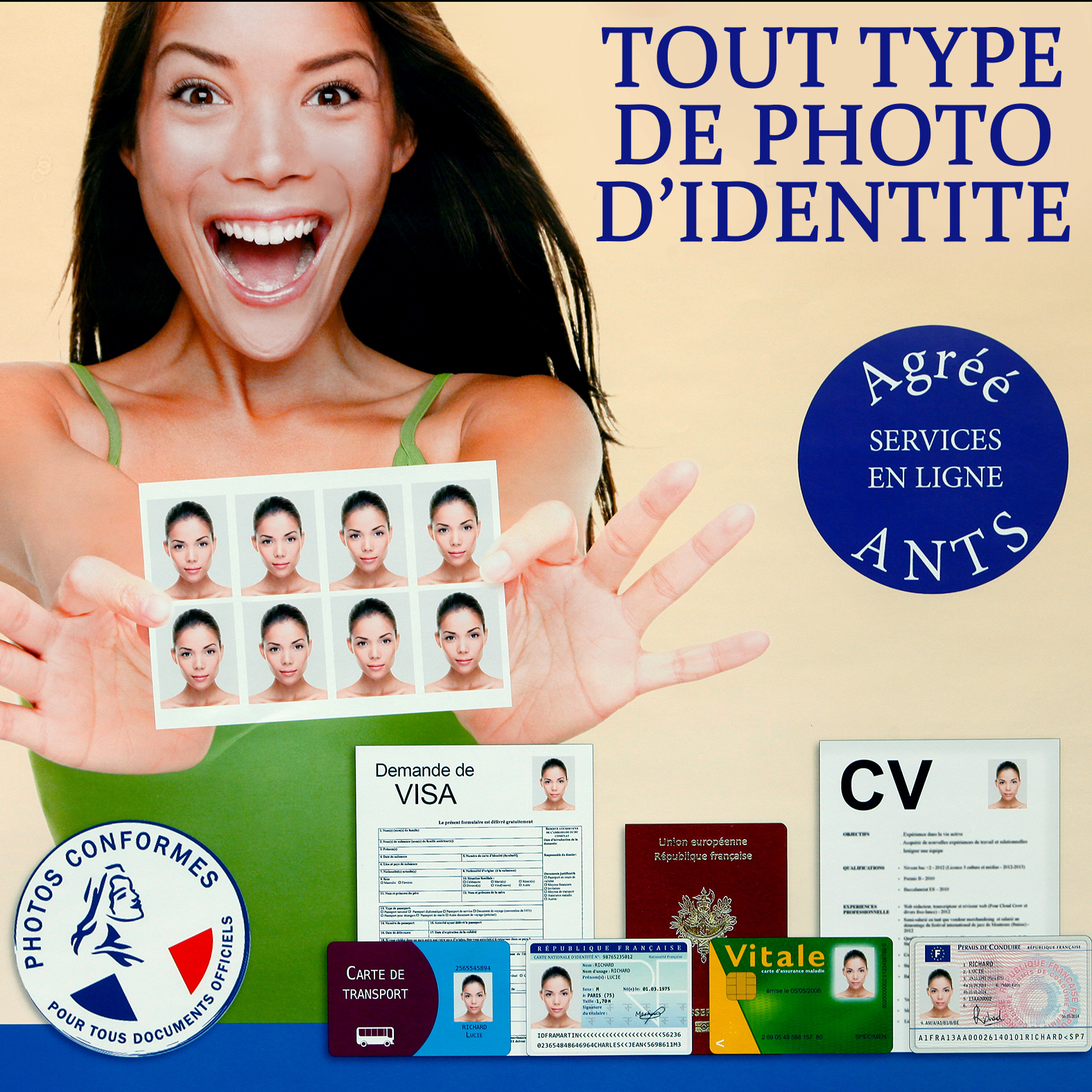 Photo d identité Lambersart - photo d'identité Lille - Visa Lille - normes officielles - Photo agréée ANTS
