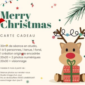 Carte cadeau Noël Lille, carte cadeau séance photo Lille