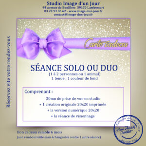 Carte cadeau séance solo, duo ou 1 animal